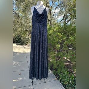 Amsale sequin halter gown with bodice boning - size 2